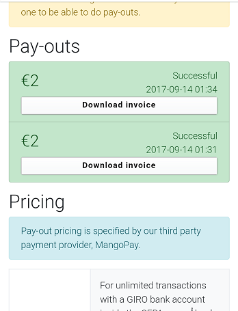 Payments page